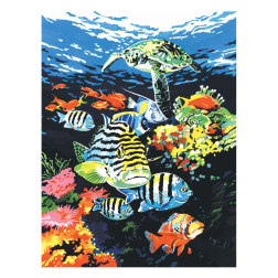 Рисуване по номера с акрилни бои върху платно - 23х30 - Океански дълбини