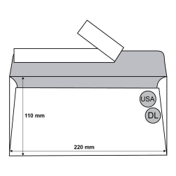Пликове бели USA /DL/ самозалепващи – 110 x 220 mm – 100 бр.