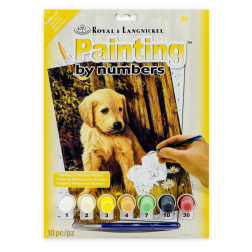 Рисуване по номера с акрилни бои Junior - 22х30 - Кученце