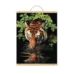Rисуване по номера - акрилни бои върху платно на ролка -"Тигър"  